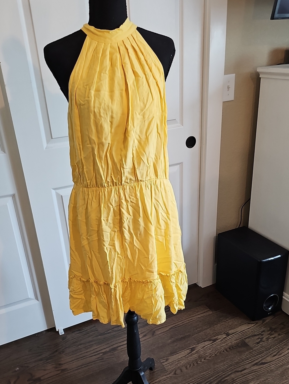 BTFBM, size Large, Yellow Halter Summer Dress